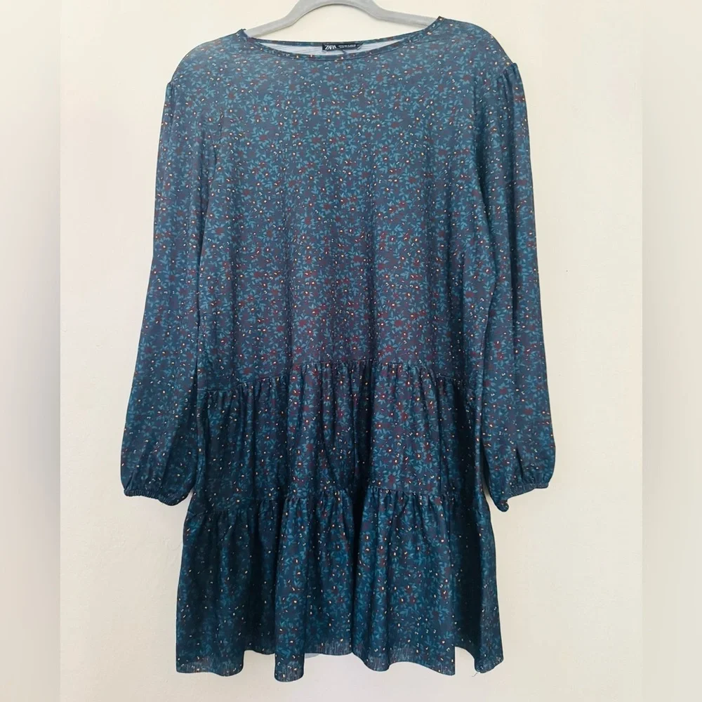 Zara long sleeve ruffle mini dress - Picture 6 of 11